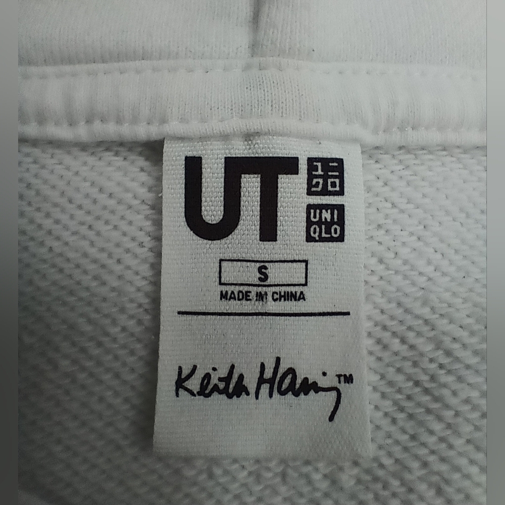 KEITH HARING X UNQLO Tokyo Pop Adult Small Art Hoodie Oversized Sweatshirt White - Picture 6 of 7